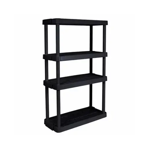 4-Shelf Shelving Unit, White Plastic, 31 x 16 in. x 56 in.