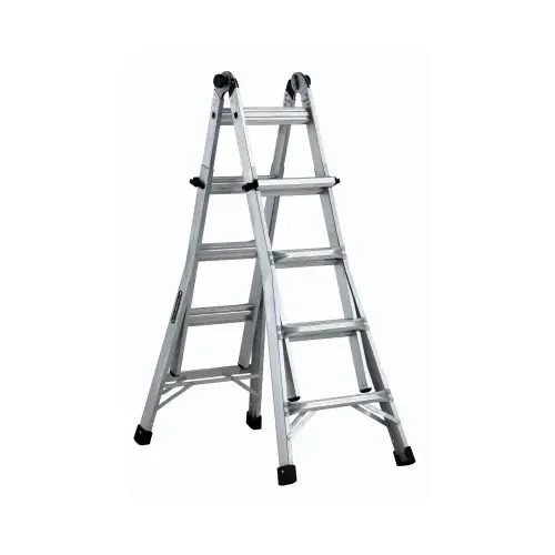 Multi-Purpose Ladder, 9 to 15 ft Max Reach H, 16-Step, Type IA Duty Rating, Aluminum Multi-Purpose Ladder, 9 to 15 ft Max Reach H, 16-Step, Type IA Duty Rating, Aluminum