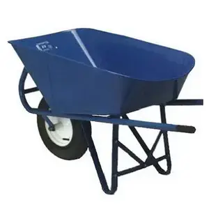 WELLMADE WLMD CORP MILLER Y5 STEEL Contractor-Grade Wheelbarrow, Steel-Handles, 20-Gauge, 5-Cu. Ft.