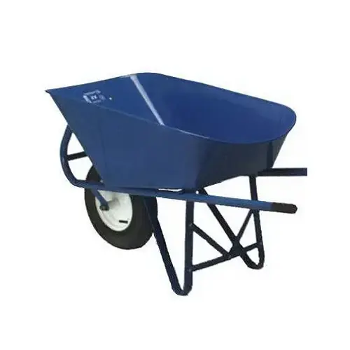 Contractor-Grade Wheelbarrow, Steel-Handles, 20-Gauge, 5-Cu. Ft.