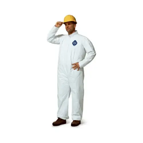 Zip-Front Coverall, White, Large - pack of 25