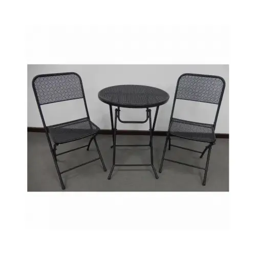 Padova 3-Pc. Bistro Dining Set, Folding, Black Steel Frames