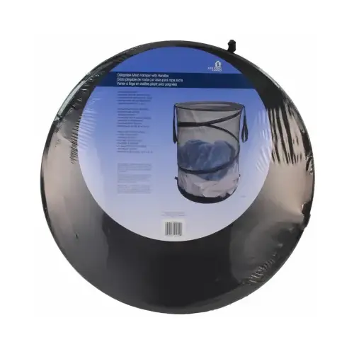 Collapsible Clothes Hamper, Black Mesh, 19 x 24-In. Collapsible Clothes Hamper, Black Mesh, 19 x 24-In.