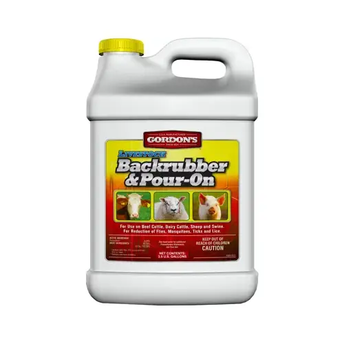 Backrubber and Pour-On Insecticide, Liquid, Light Yellow, Petrol, 2.5 gal Backrubber and Pour-On Insecticide, Liquid, Light Yellow, Petrol, 2.5 gal