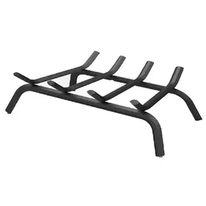 PANACEA 15450TV Wrought Iron Fireplace Grate, Black, 18-In.