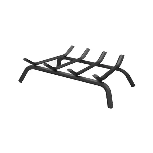 Wrought Iron Fireplace Grate, Black, 18-In.