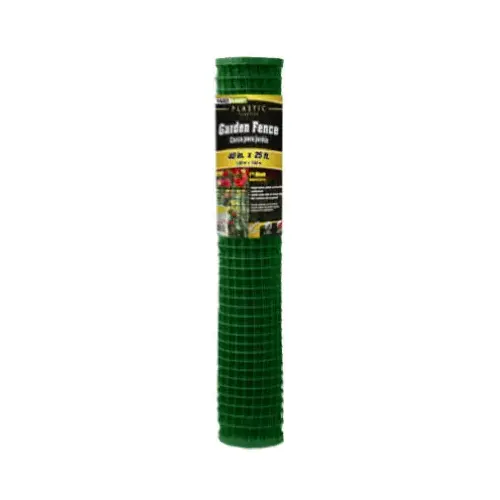 Garden Fence, Green PVC, 1-In. Mesh, 40-In. x 25-Ft. Garden Fence, Green PVC, 1-In. Mesh, 40-In. x 25-Ft.