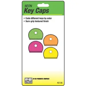 HY-KO PROD CO KC135 Key Caps, Assorted Neon Colors - pack of 4