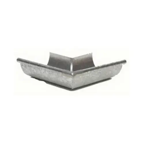 Gutter Half Round Mitre, Outside, Galvanized, 5-In. Gray Gutter Half Round Mitre, Outside, Galvanized, 5-In. Gray