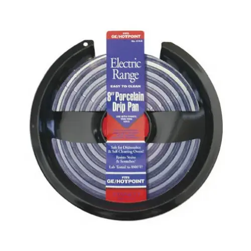 Electric Range Drip Pan, Hinged Element, Non-Stick Porcelain, 8-In.