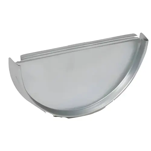 Gutter End Cap, Half Round, Galvanized, 5-In. Gray