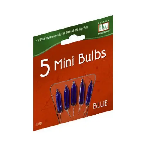 Christmas Lights Replacement Bulb, For 50, 100 & 150-Light Sets, Blue, 2.5-Volt Christmas Lights Replacement Bulb, For 50, 100 & 150-Light Sets, Blue, 2.5-Volt