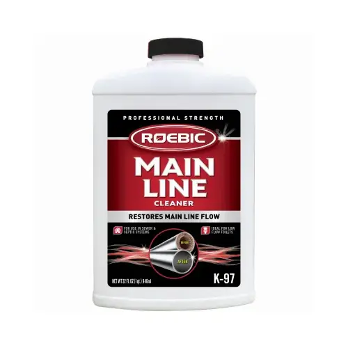 Main Line Cleaner, 1 qt, Liquid, Clear