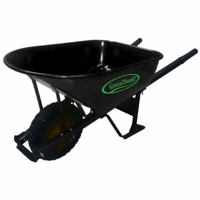 Master Gardner 10000-04075 Professional Wheelbarrow, Steel Bed, 6-Cu. Ft.