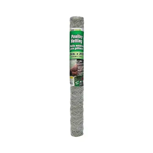 Poultry Netting, Galvanized Steel, 2-In. Mesh, 24-In. x 25-Ft. Poultry Netting, Galvanized Steel, 2-In. Mesh, 24-In. x 25-Ft.