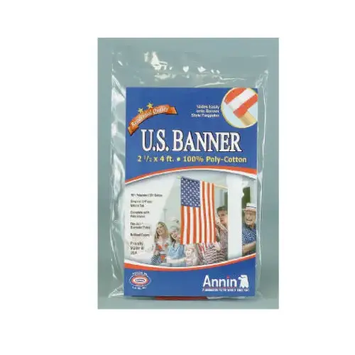 2-1/2 x 4-Ft. Polycotton U.S. Banner 2-1/2 x 4-Ft. Polycotton U.S. Banner