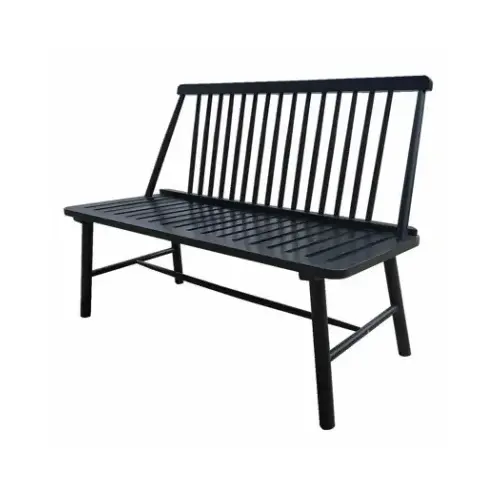 Windsor 44 In. L. Black Indonesian Hardwood Bench Windsor 44 In. L. Black Indonesian Hardwood Bench