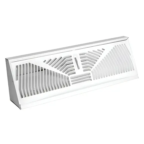 Baseboard Diffuser, Sunburst Pattern, Steel, White, 15-In.
