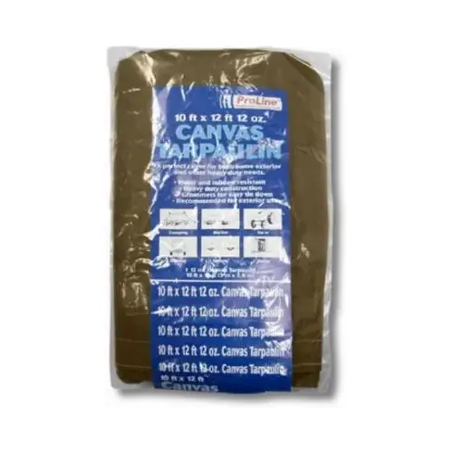 Canvas Tarp, Tan & Brown, 10 x 12-Ft Canvas Tarp, Tan & Brown, 10 x 12-Ft