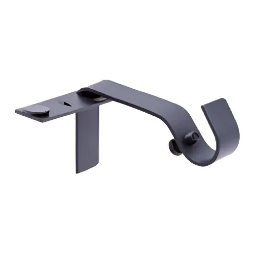 Fast Fit No-Measure Curtain Rod Bracket, 5/8 In. Rods, Matte Black