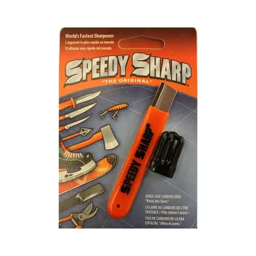 Knife & Blade Sharpener, Carbide Edge, Compact, Orange Knife & Blade Sharpener, Carbide Edge, Compact, Orange