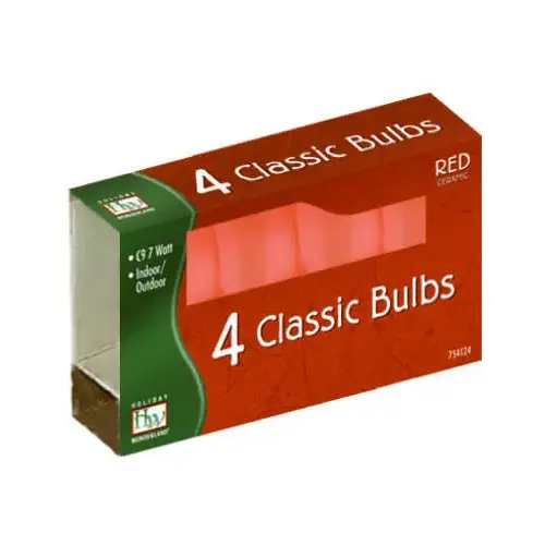 Christmas Lights Replacement Bulb, C9, Red Ceramic - pack of 4 Christmas Lights Replacement Bulb, C9, Red Ceramic - pack of 4