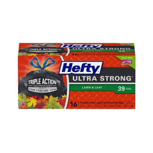 Ultra Strong Heavy-Duty Drawstring Lawn & Leaf Bags, Black, 16-Ct., 39-Gal. Ultra Strong Heavy-Duty Drawstring Lawn & Leaf Bags, Black, 16-Ct., 39-Gal.