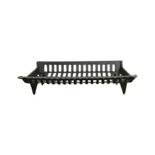 Cast Iron Fireplace Grate, Black, 30-In.