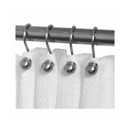 Shower Curtain Hooks, Decorative Ball, Brushed Nickel, 12-Pk. Shower Curtain Hooks, Decorative Ball, Brushed Nickel, 12-Pk.
