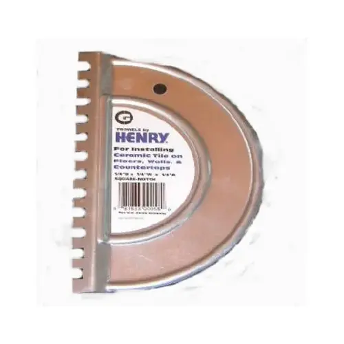 Square Notch G Trowel, 1/4 x 1/4 x 1/4-In. Square Notch G Trowel, 1/4 x 1/4 x 1/4-In.