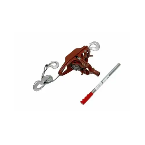 Cable Puller, 4 ton Lifting, 5/16 in Dia Rope/Cable, 18 ft Lift Zinc