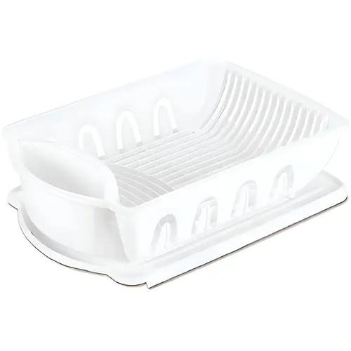 2-Piece Ultra Sink Dish Drainer Set White