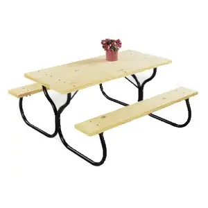 Jackpost FC-30 Table Frame Kit, Heavy-Duty, Steel, Black, Powder Coated Steel, For: Outdoor Seating, Wood NOT included