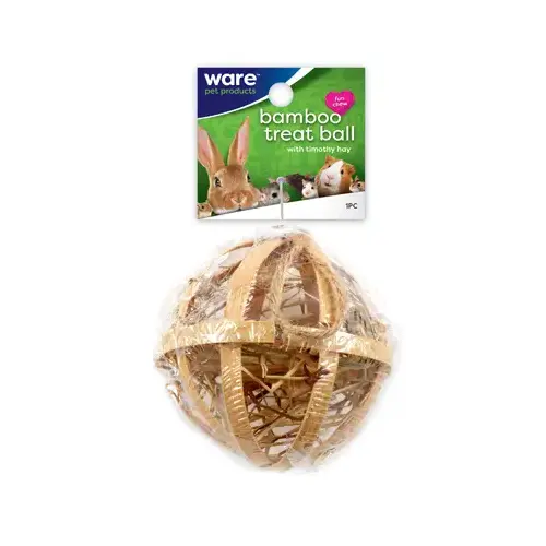 Bamboo Treat Ball, Timothy Hay, Small Animals Bamboo Treat Ball, Timothy Hay, Small Animals