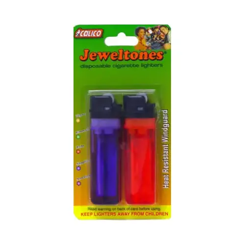 Translucent Disposable Lighters, 2-C - 2 per pack x12 packs