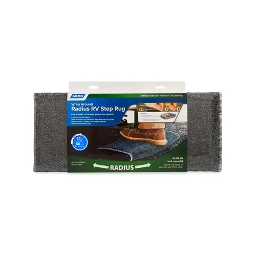RV Radius Turf Step Rug, Gray, 22-In. RV Radius Turf Step Rug, Gray, 22-In.