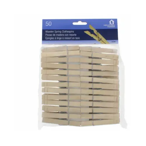 Wood Clothespins, Spring Close - pack of 50