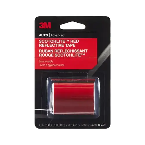 Reflective Safety Tape, 36 in L, 2 in W, Red Reflective Safety Tape, 36 in L, 2 in W, Red