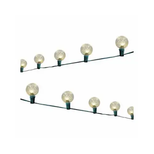 Faceted Oversized LED C-Bulb Light String, Warm White, Green Wire, 20-Ct. Faceted Oversized LED C-Bulb Light String, Warm White, Green Wire, 20-Ct.