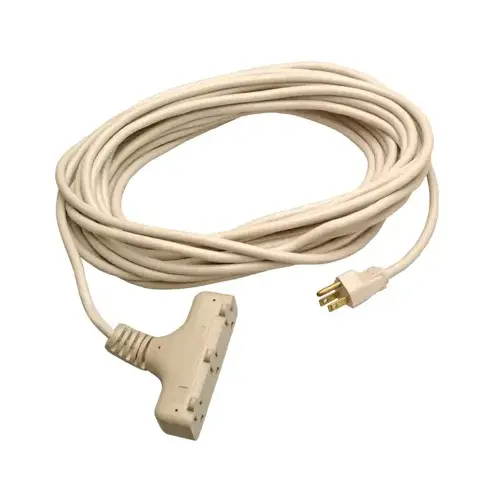 3-Outlet Extension Cord, 16/3 SJTW, Beige, 40-Ft.