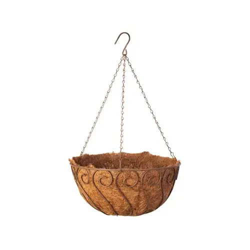 Hanging Plant Basket, Rust-Colored Steel, 14-In. Round - pack of 6 Hanging Plant Basket, Rust-Colored Steel, 14-In. Round - pack of 6