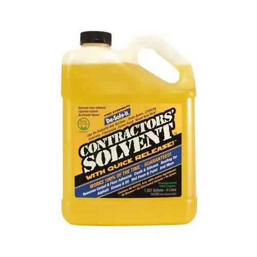 Contractor Solvent, Liquid, Citrus, Clear/Orange, 1 gal, Can Contractor Solvent, Liquid, Citrus, Clear/Orange, 1 gal, Can