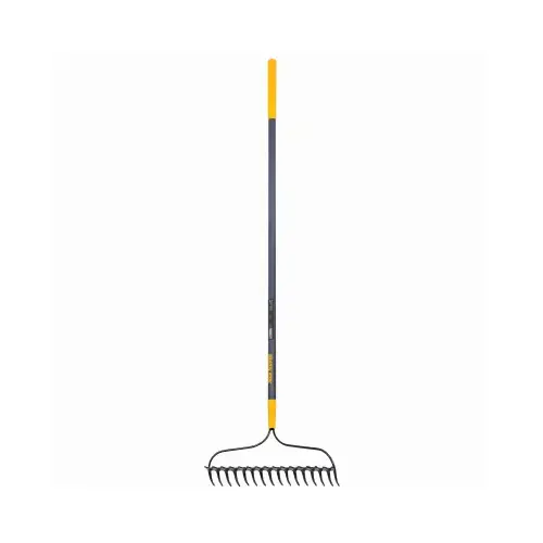 Double-Play Bow Rake, 57-In. Fiberglass Handle, Cushion Grip