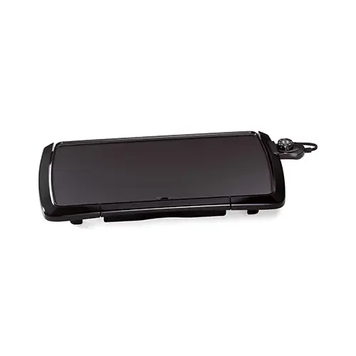 Electric Griddle, 10-1/2 in W Cooking Surface, 20 in D Cooking Surface, 1500 W, Automatic Control, Black Electric Griddle, 10-1/2 in W Cooking Surface, 20 in D Cooking Surface, 1500 W, Automatic Control, Black