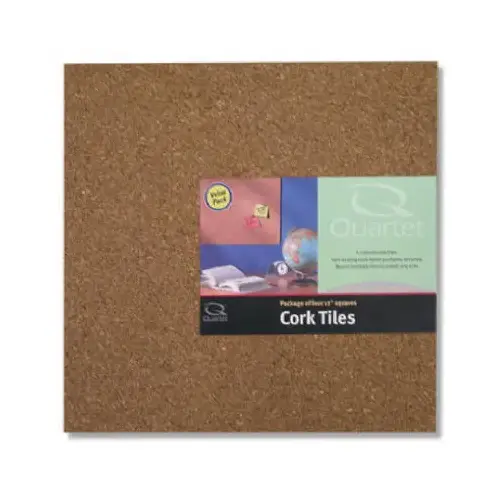 Natural Cork Tile, 12 in L, Brown Board - pack of 4 Natural Cork Tile, 12 in L, Brown Board - pack of 4