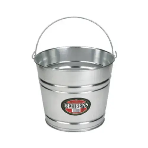 Behrens Utility Pail, 14 qt Capacity, Steel, Galvanized Behrens Utility Pail, 14 qt Capacity, Steel, Galvanized