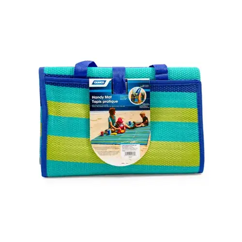 Handy Mat, Blue, Green & Turquoise Stripe, 60 x 78-In.