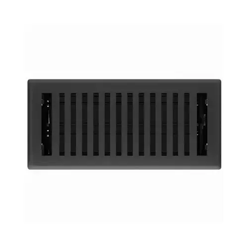 Montezuma 4 In. x 10 In. Black Iron Steel Floor Register Montezuma 4 In. x 10 In. Black Iron Steel Floor Register