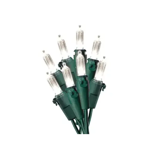 Christmas LED 100-Light Set, Mini, Warm White/Green Wire