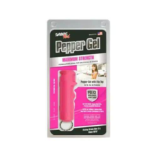 Maximum Strength Pepper Gel Spray, Pink Case, 0.54 oz.